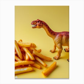 Toy Dinosaur & Fries 3 Canvas Print