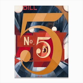 I Saw The Figure 5 In Gold, Charles Demuth Canvas Print