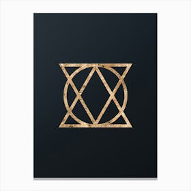 Abstract Geometric Gold Glyph on Dark Teal n.0392 Canvas Print