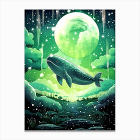 Whale In The Moonlight Canvas Print