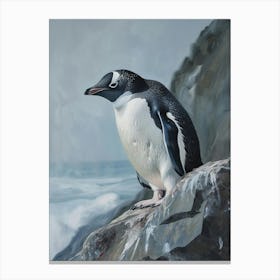Adlie Penguin Stewart Island Ulva Island Oil Painting 3 Canvas Print