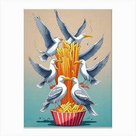 French Fries And Seagulls Canvas Print