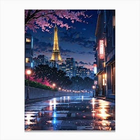 Eiffel Tower At Night Canvas Print