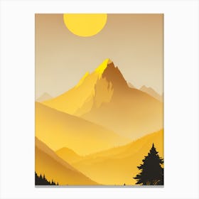 Misty Mountains Vertical Composition In Yellow Tone 28 Canvas Print