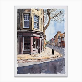 Merton London Borough   Street Watercolour 4 Canvas Print