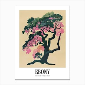 Ebony Tree Colourful Illustration 3 Poster Canvas Print