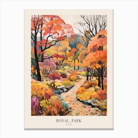 Autumn City Park Painting Royal Park Kyoto Japan 2 Poster Canvas Print