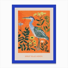 Spring Birds Poster Great Blue Heron 2 Canvas Print