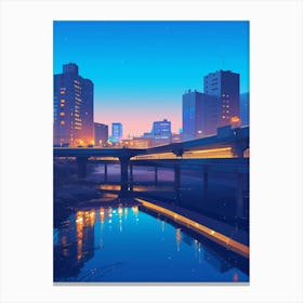 City At Night 1 Canvas Print