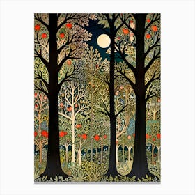 William Morris Moonlight Forest 9 Canvas Print