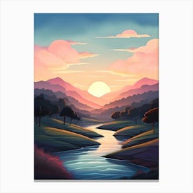 Sunset Landscape 3 Canvas Print