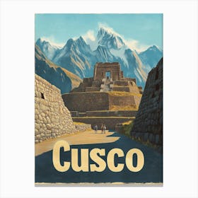 Aihrgdesign A Vintage Travel Poster Of Cusco 1 Canvas Print