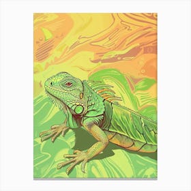 Green Iguana Modern Illustration 1 Canvas Print