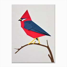 Cedar 2 Waxwing Origami Bird Canvas Print