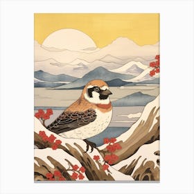 Bird Illustration House Sparrow 1 Canvas Print