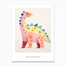 Nursery Dinosaur Art Ankylosaurus 8 Poster Canvas Print