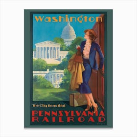 The City Beautiful, Pennsylvania Railroad Poster, Edward Mason Eggleston Canvas Print