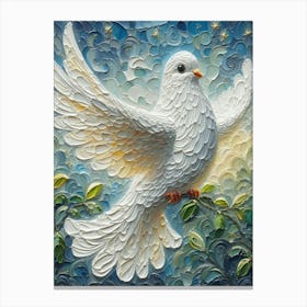 White pigeon Painting 2 Canvas Print