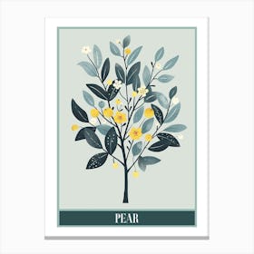 Pear Tree Flat Illustration 6 Poster Canvas Print