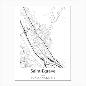 Saint Egreve,France Minimalist Map Canvas Print