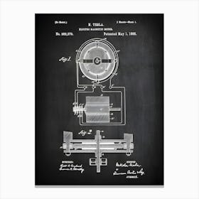 Tesla Electro Magnetic Motor 1988 Nikola Tesla Motor Tesla Patent Tesla Motor Patent Tesla Blue Print Te279 11 Canvas Print