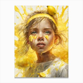 Lemon Splash Girl Canvas Print