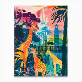 The Bronx Zoo New York Colourful Silkscreen Illustration 2 Canvas Print