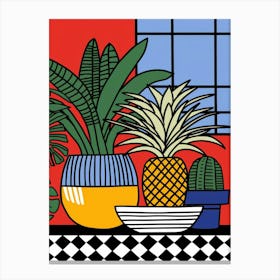 Pineapples In A Pot Canvas Print