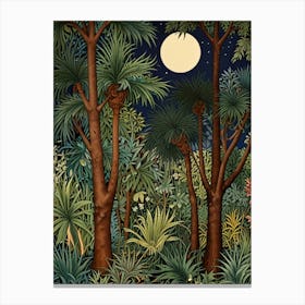 William Morris Tropical Forest At Night Canvas Print