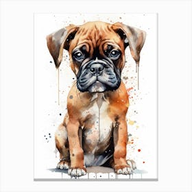 Boxer Dog Painting Canvas Print