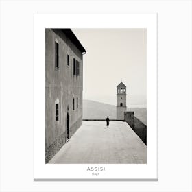 Poster Of Assisi, Italy, Black And White Analogue Photography 3 Canvas Print