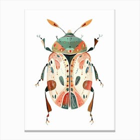 Colourful Insect Illustration June Bug 4 Canvas Print