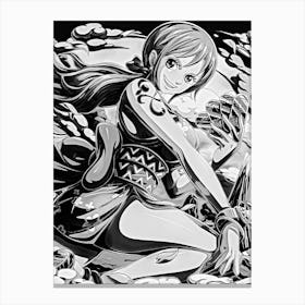 Sketch Girl Nami Anime Canvas Print