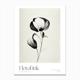 Floral Ink Botanical 3 Canvas Print