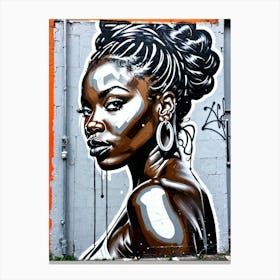 Graffiti Mural Of Beautiful Black Woman 378 Canvas Print