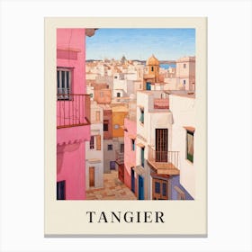 Tangier Morocco 6 Vintage Pink Travel Illustration Poster Canvas Print