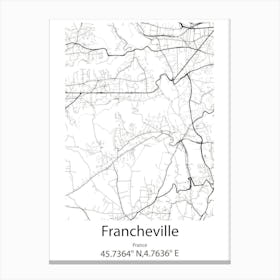 Francheville,France Minimalist Map Canvas Print