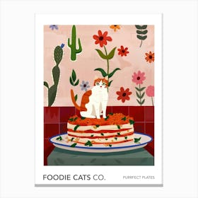 Foodie Cats Co Cat And Lasagne 2 Canvas Print