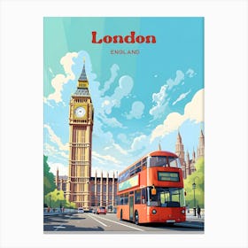 London England Big Ben Modern Travel Art Canvas Print