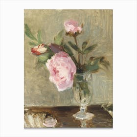 Peonies Vintage Still Life Painting Transitional Style Canvas Print