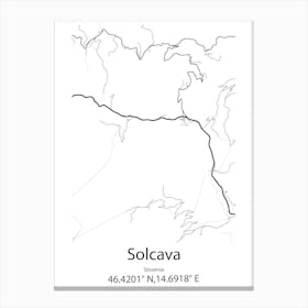 Solcava,Slovenia Minimalist Map Canvas Print