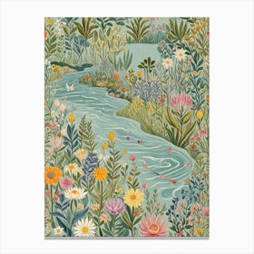 Garden Stream In Bloom Canvas Print