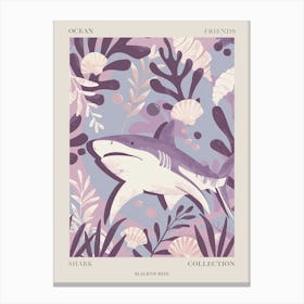 Purple Blacktip Reef Shark Illustration 2 Poster Canvas Print