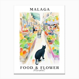 Food Market With Cats In Malaga 4 Poster Canvas Print