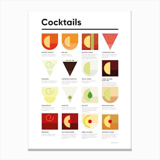 Classic Cocktails Bold Canvas Print