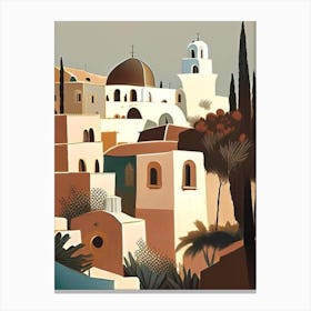 Santorini Greece Buildings Rousseau Inspired Tropical Destination Canvas Print