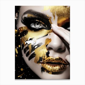 Black And Gold Makeup 2 Canvas Print