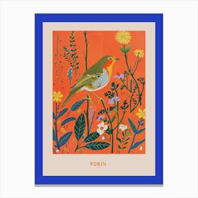 Spring Birds Poster Robin 7 Canvas Print