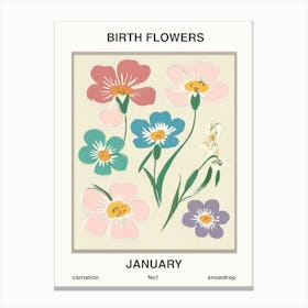 Birth Flowers January Canvas Print