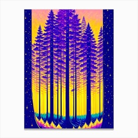 Starry Night Forest Canvas Print